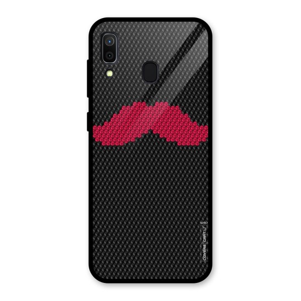 Pink Moustache Glass Back Case for Galaxy A30