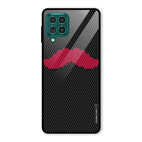 Pink Moustache Glass Back Case for Galaxy F62