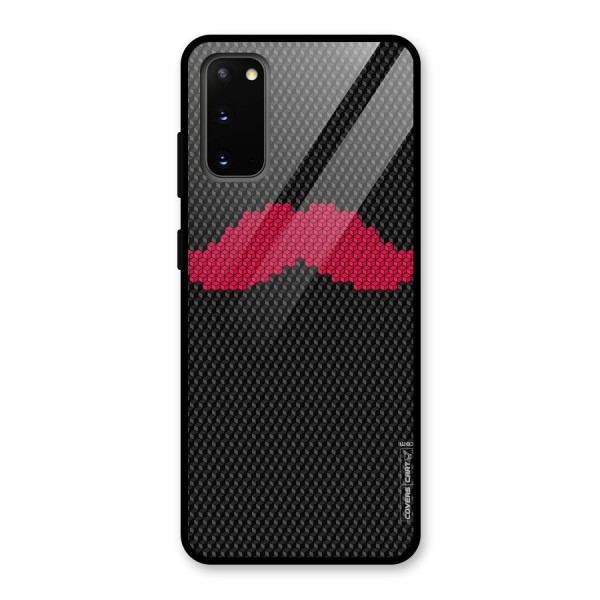 Pink Moustache Glass Back Case for Galaxy S20