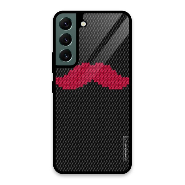 Pink Moustache Glass Back Case for Galaxy S22 5G