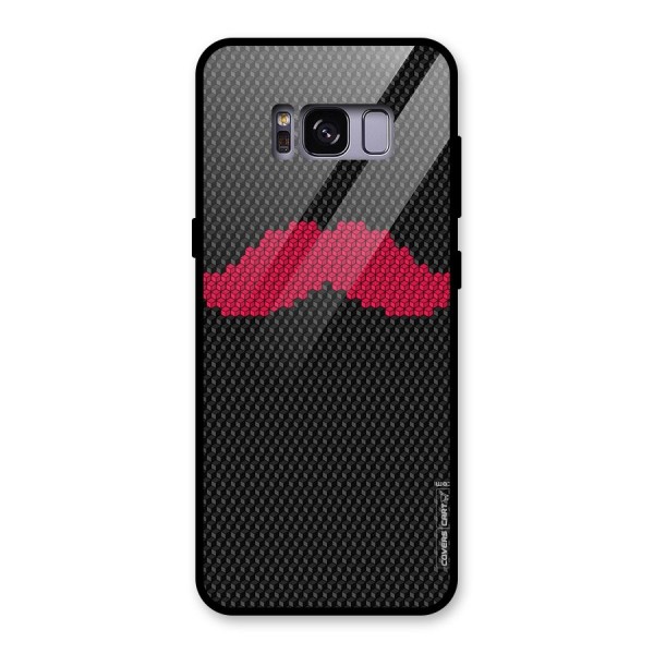 Pink Moustache Glass Back Case for Galaxy S8