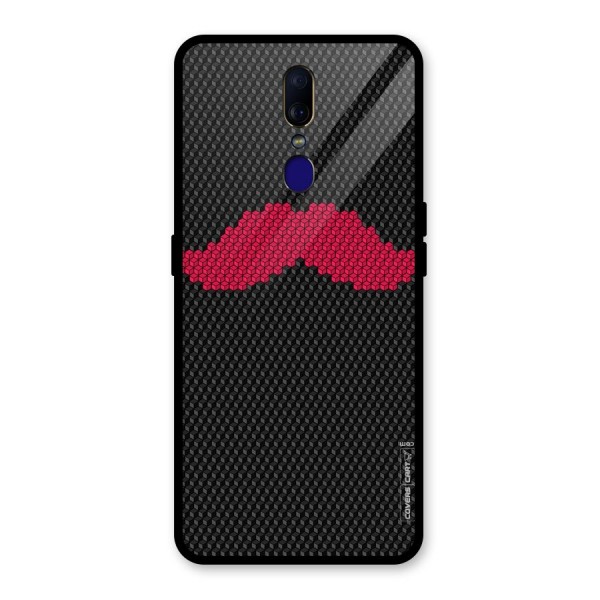 Pink Moustache Glass Back Case for Oppo F11