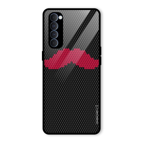 Pink Moustache Glass Back Case for Oppo Reno4 Pro