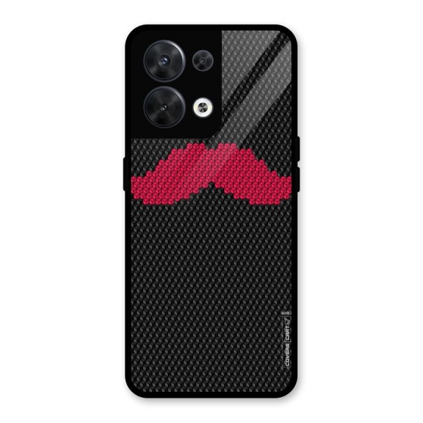 Pink Moustache Glass Back Case for Oppo Reno8 5G