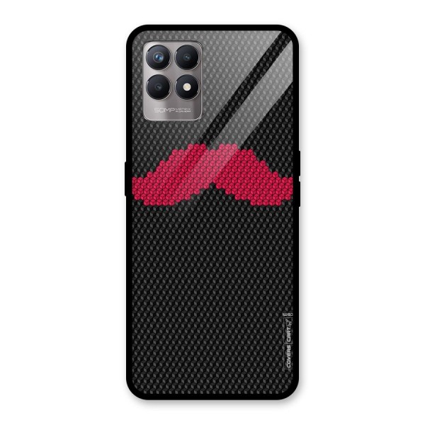 Pink Moustache Glass Back Case for Realme 8i