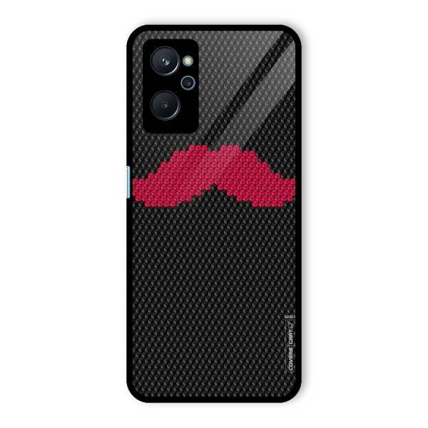 Pink Moustache Glass Back Case for Realme 9i