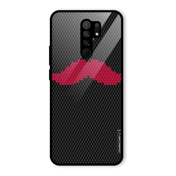 Pink Moustache Glass Back Case for Redmi 9 Prime