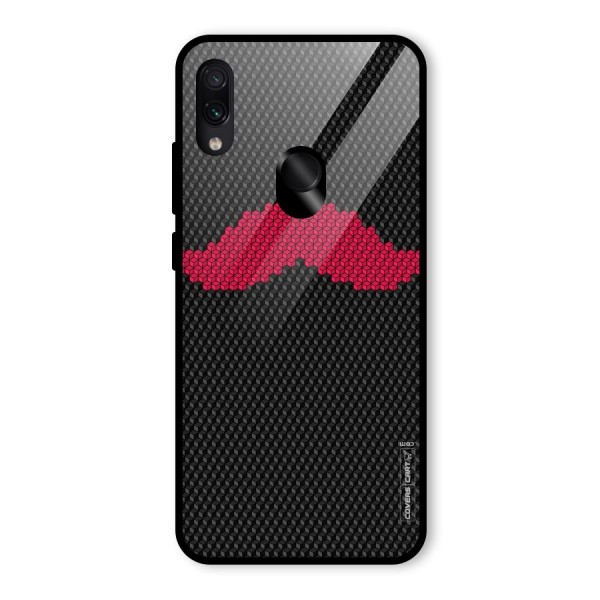 Pink Moustache Glass Back Case for Redmi Note 7