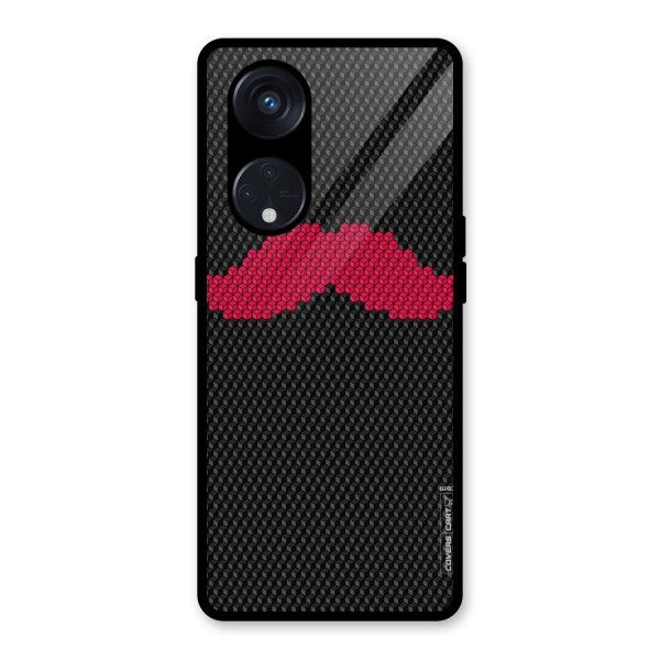 Pink Moustache Glass Back Case for Reno8 T 5G