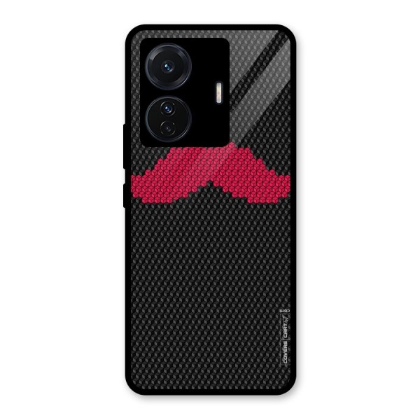 Pink Moustache Glass Back Case for Vivo T1 Pro