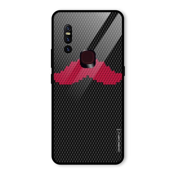 Pink Moustache Glass Back Case for Vivo V15