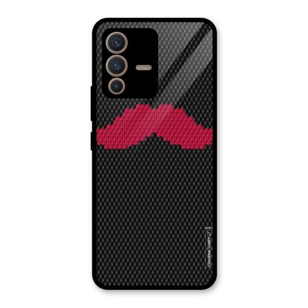 Pink Moustache Glass Back Case for Vivo V23 5G