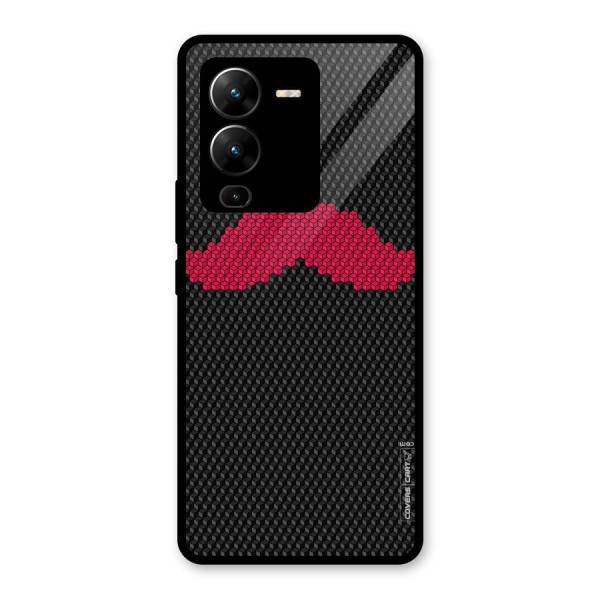 Pink Moustache Glass Back Case for Vivo V25 Pro