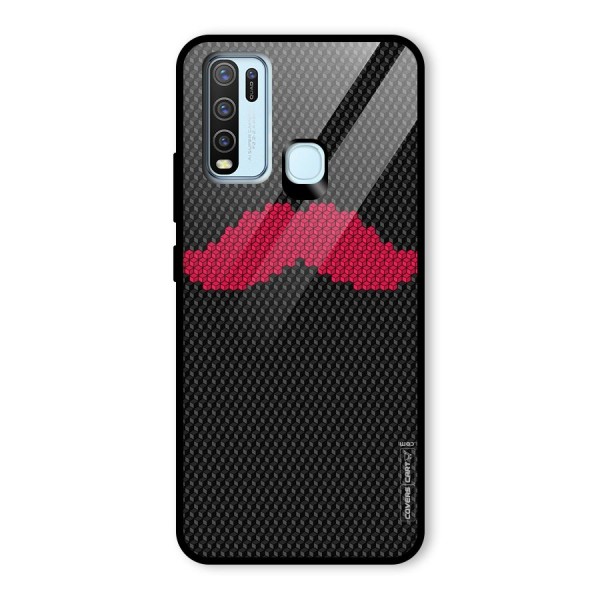 Pink Moustache Glass Back Case for Vivo Y30