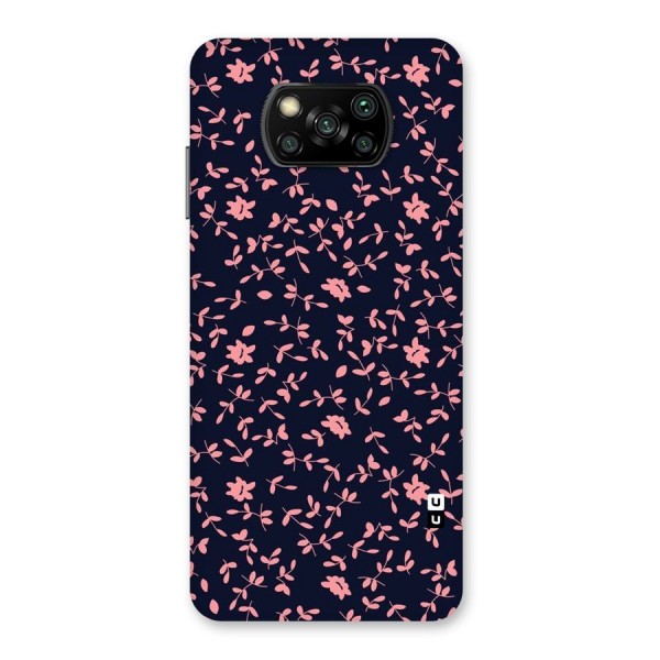 Pink Plant Design Back Case for Poco X3