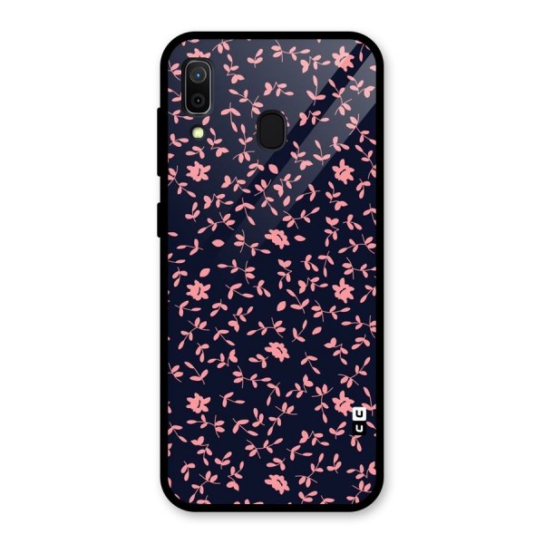 Pink Plant Design Glass Back Case for Galaxy A30