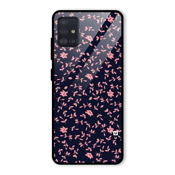 Pink Plant Design Glass Back Case for Galaxy A51