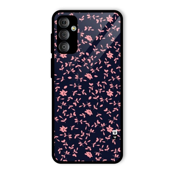 Pink Plant Design Glass Back Case for Galaxy F23