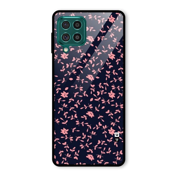 Pink Plant Design Glass Back Case for Galaxy F62