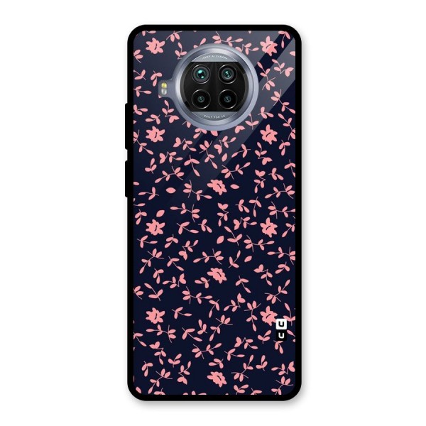 Pink Plant Design Glass Back Case for Mi 10i