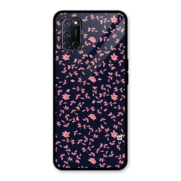 Pink Plant Design Glass Back Case for Oppo A52