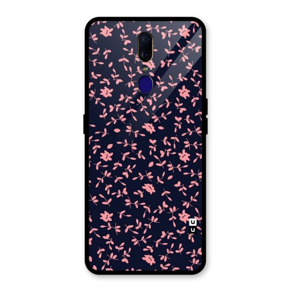 Pink Plant Design Glass Back Case for Oppo F11