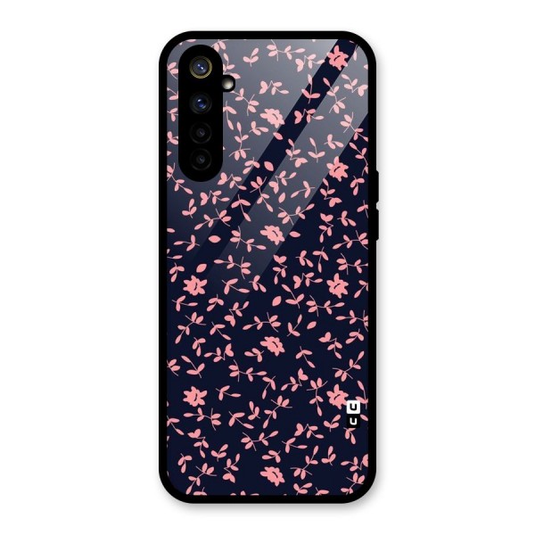 Pink Plant Design Glass Back Case for Realme 6