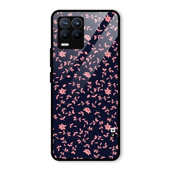 Pink Plant Design Glass Back Case for Realme 8