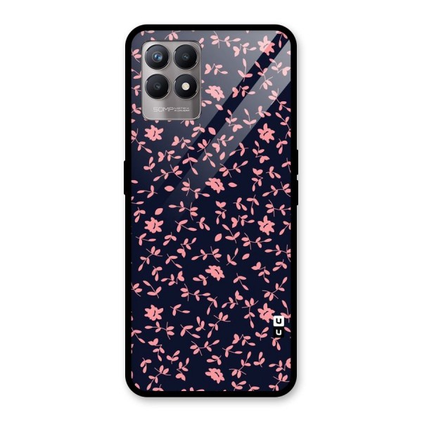 Pink Plant Design Glass Back Case for Realme 8i