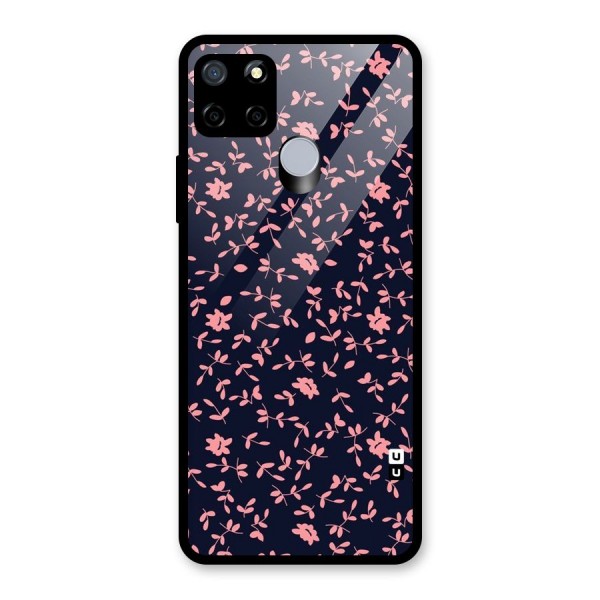 Pink Plant Design Glass Back Case for Realme C12