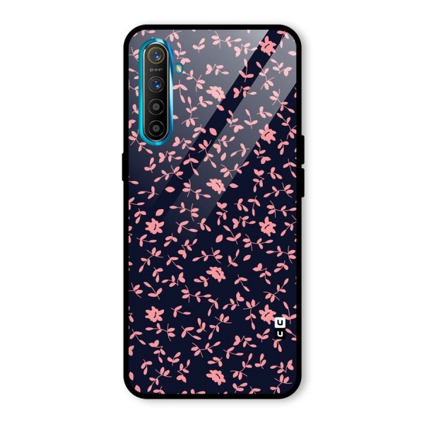 Pink Plant Design Glass Back Case for Realme XT