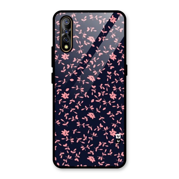 Pink Plant Design Glass Back Case for Vivo Z1x