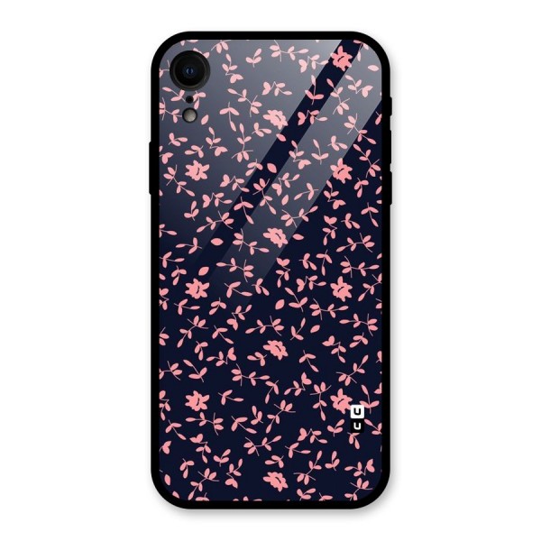 Pink Plant Design Glass Back Case for XR