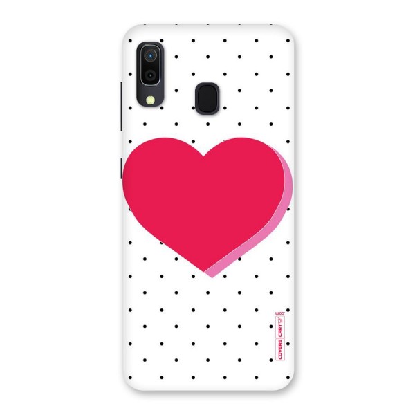 Pink Polka Heart Back Case for Galaxy A20