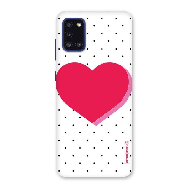 Pink Polka Heart Back Case for Galaxy A31