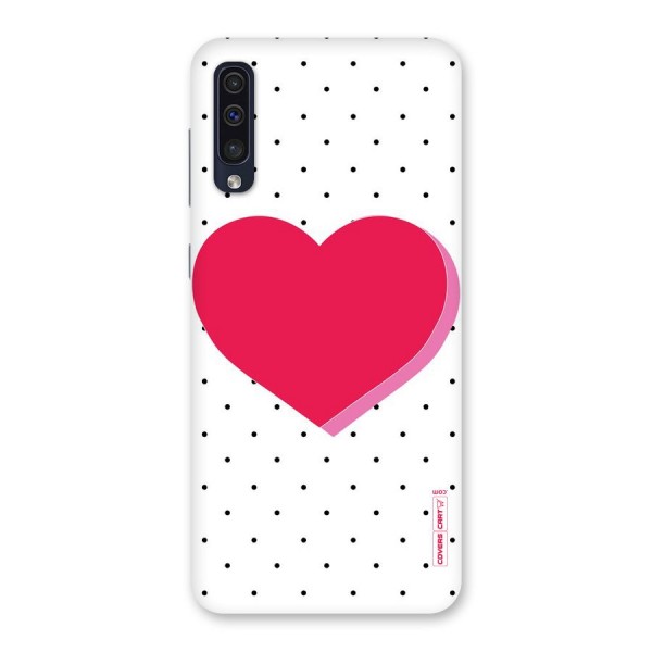 Pink Polka Heart Back Case for Galaxy A50