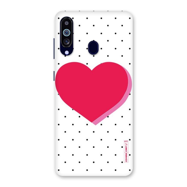 Pink Polka Heart Back Case for Galaxy A60