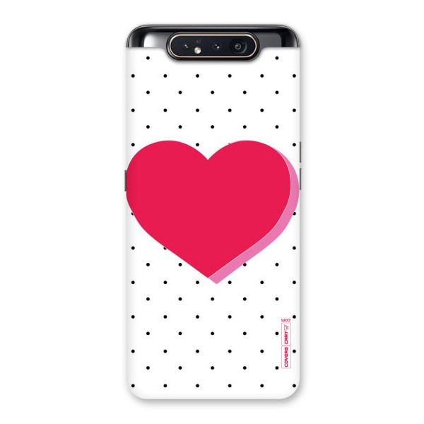 Pink Polka Heart Back Case for Galaxy A80