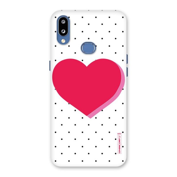 Pink Polka Heart Back Case for Galaxy M01s