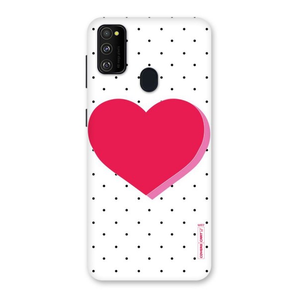 Pink Polka Heart Back Case for Galaxy M21