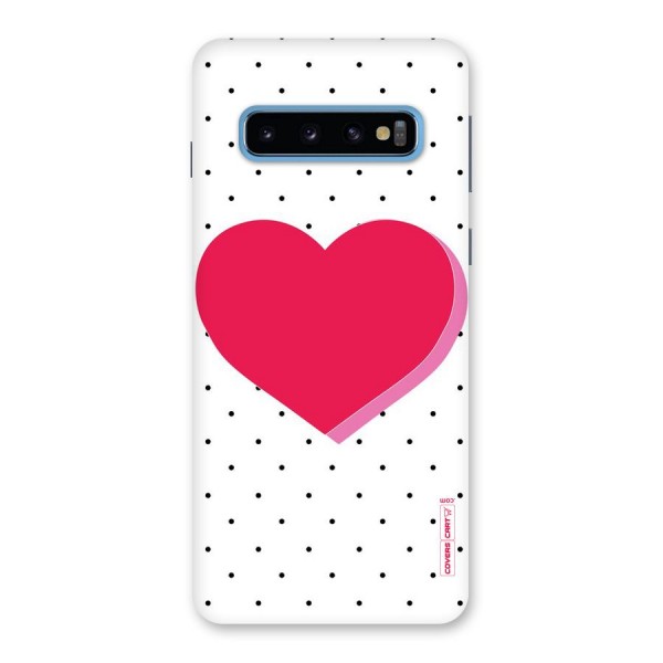 Pink Polka Heart Back Case for Galaxy S10