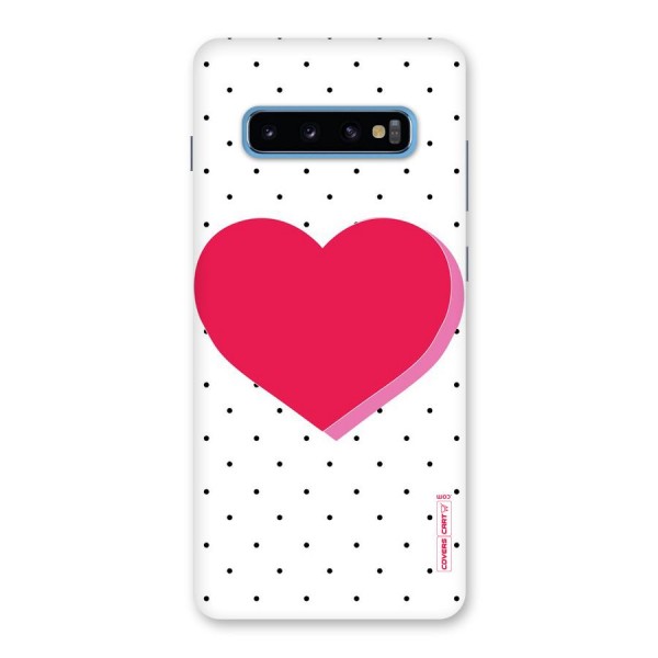 Pink Polka Heart Back Case for Galaxy S10 Plus