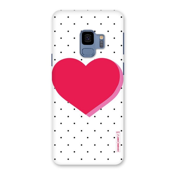 Pink Polka Heart Back Case for Galaxy S9