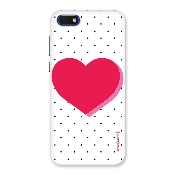 Pink Polka Heart Back Case for Honor 7s