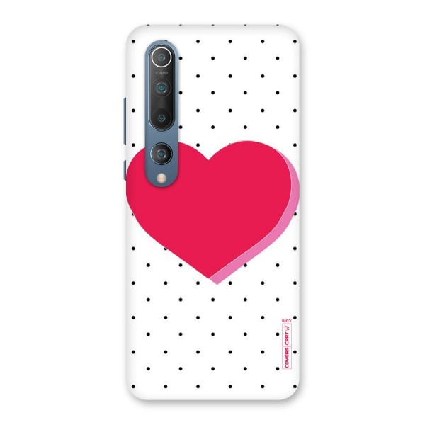 Pink Polka Heart Back Case for Mi 10