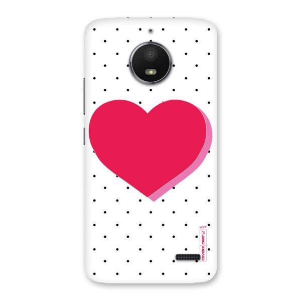 Pink Polka Heart Back Case for Moto E4