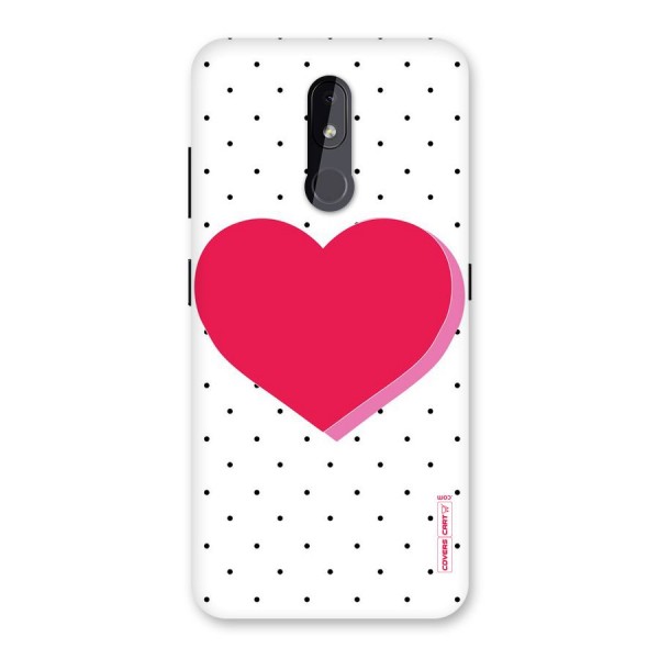 Pink Polka Heart Back Case for Nokia 3.2