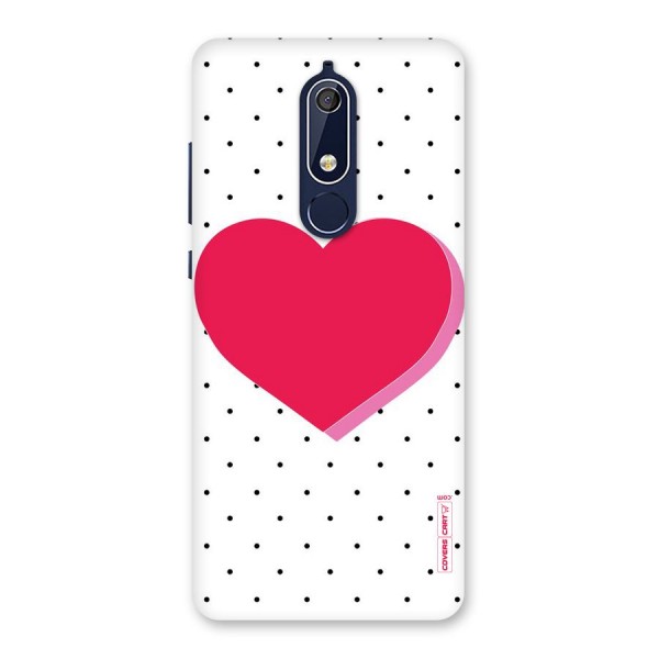 Pink Polka Heart Back Case for Nokia 5.1