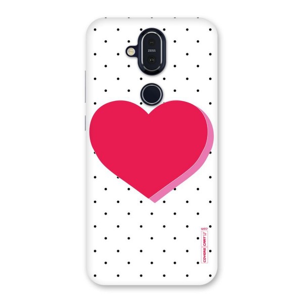 Pink Polka Heart Back Case for Nokia 8.1