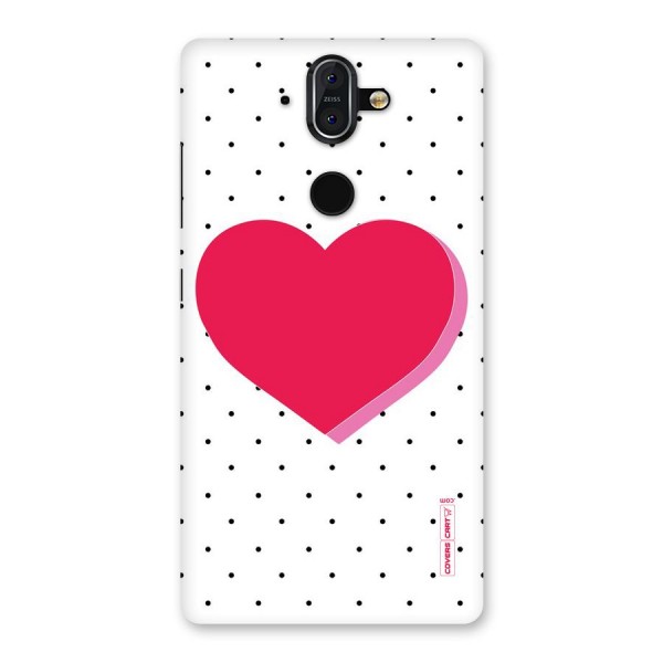 Pink Polka Heart Back Case for Nokia 8 Sirocco